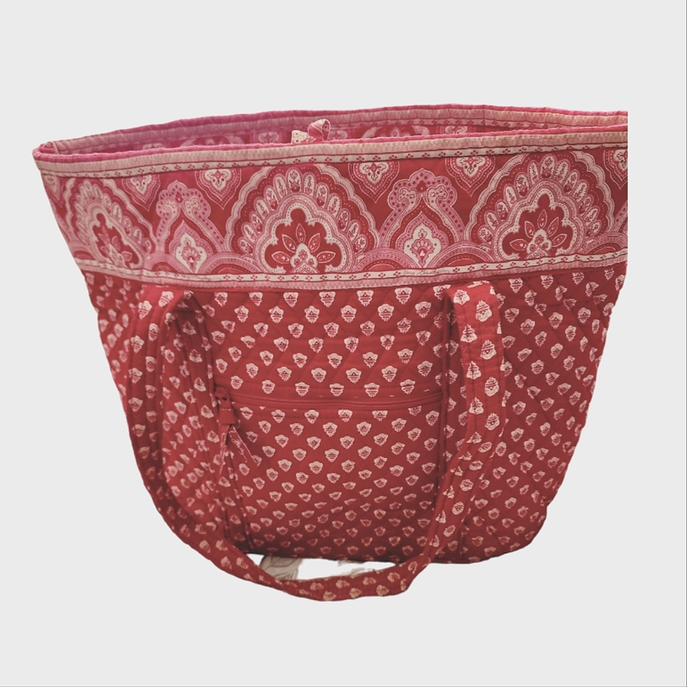 Vera Bradely Retired Vintage Red Patterned Tote Bag.